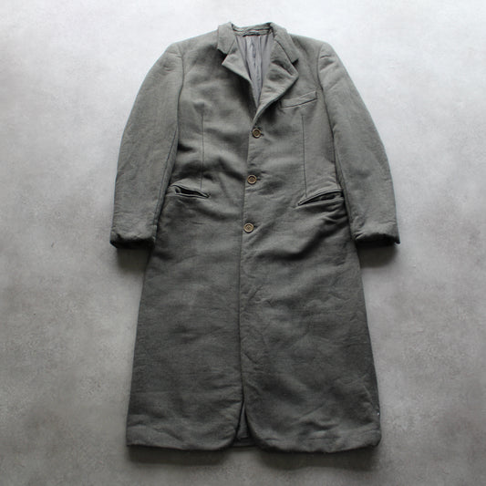 Giorgio Armani Vintage Wool Overcoat – Grey, Classic Long Fit (Man-L)