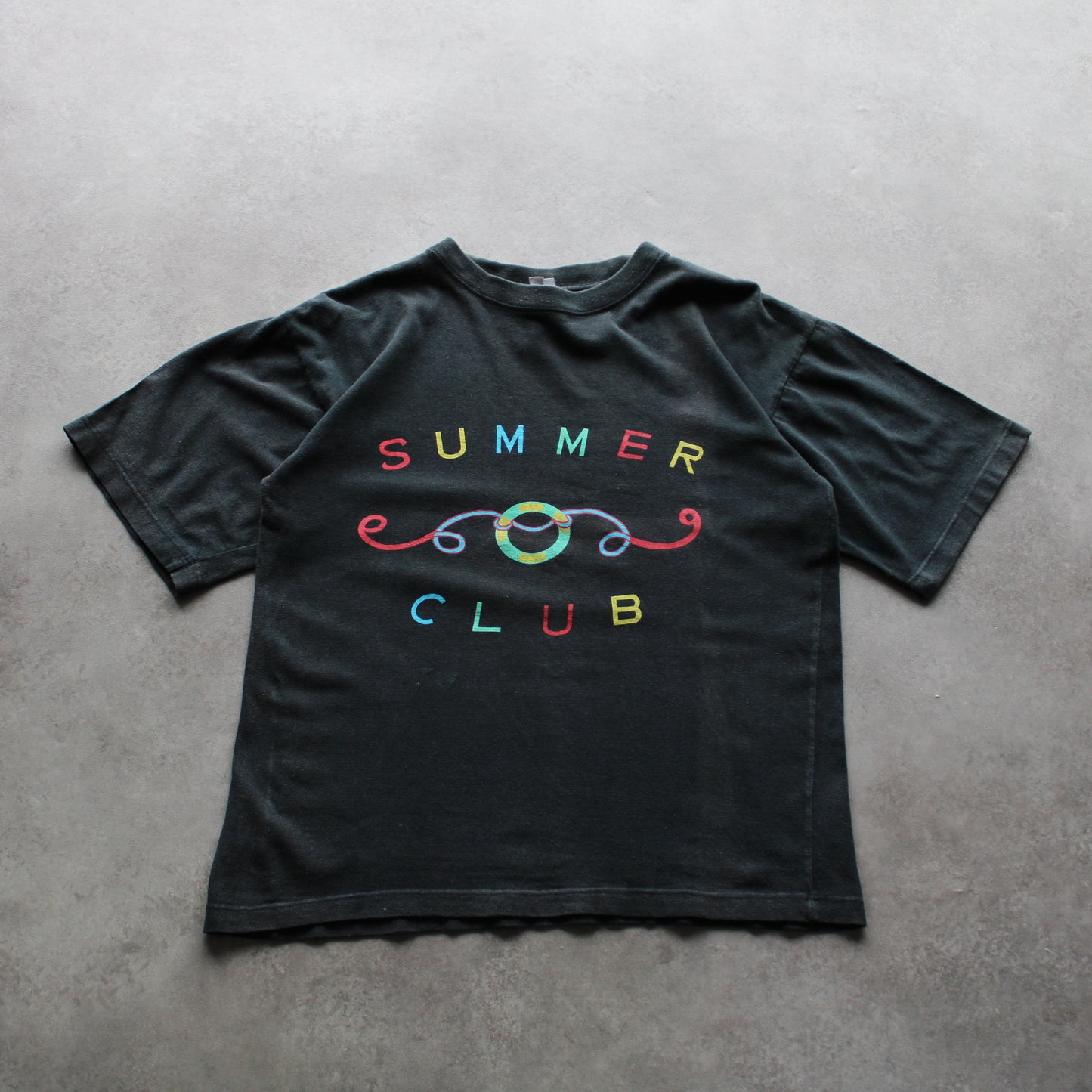 Vintage "Summer Club" Black Graphic T-Shirt (Man-L)