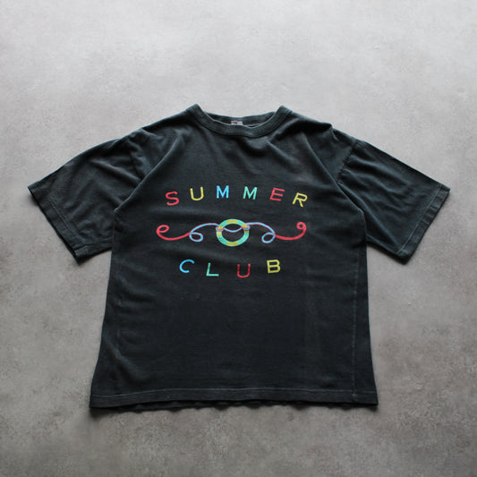 Vintage "Summer Club" Black Graphic T-Shirt (Man-L)