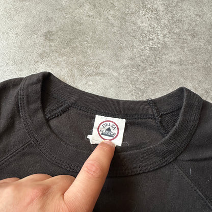 Delta Fleece Black Graphic Print Crewneck S