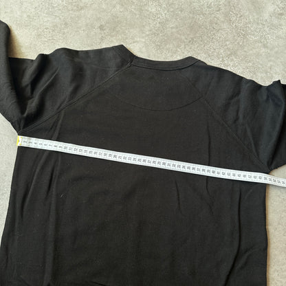 Delta Fleece Black Graphic Print Crewneck S