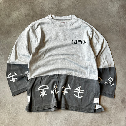 Foplin Grey & Charcoal Kanji Split Long Sleeve S