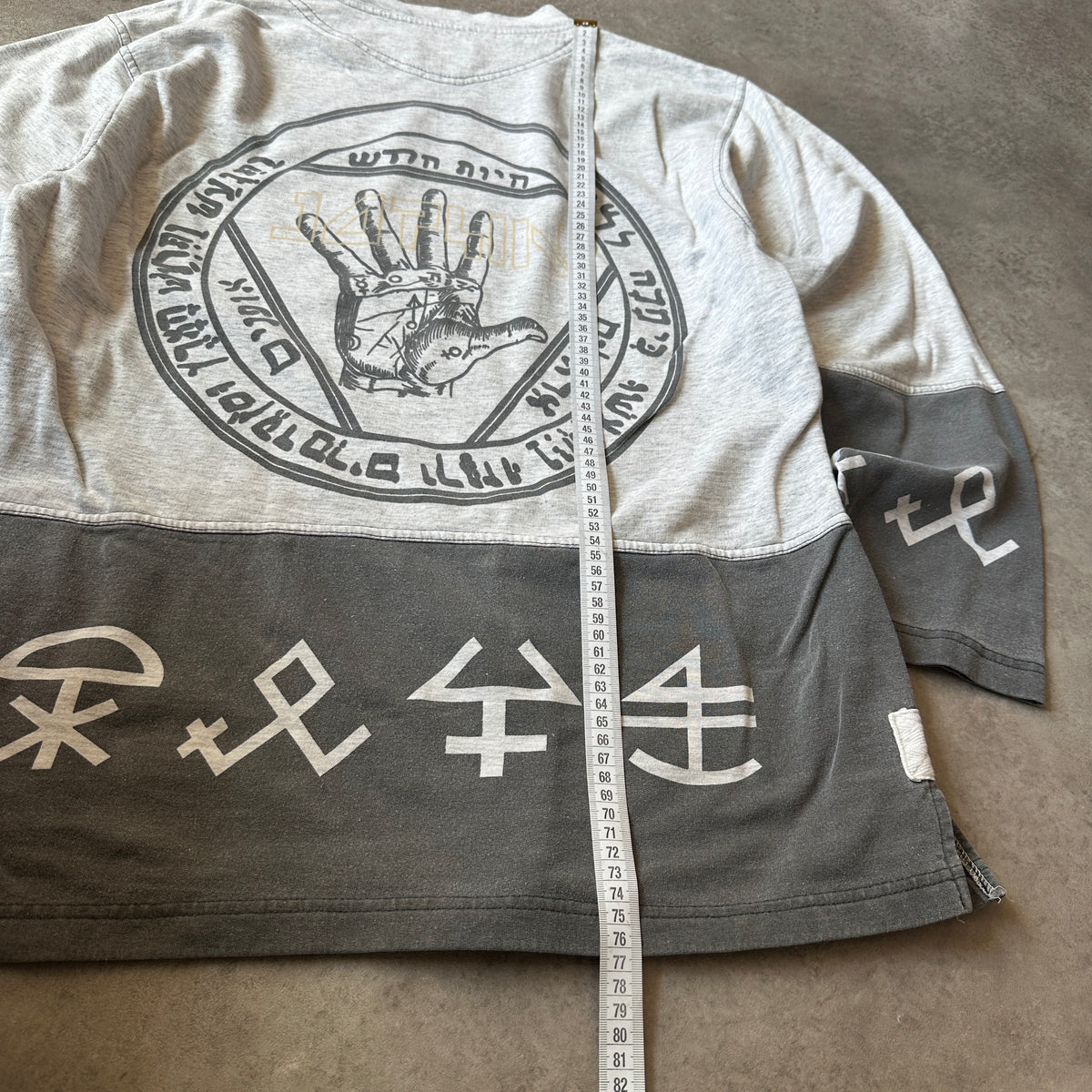 Foplin Grey & Charcoal Kanji Split Long Sleeve S