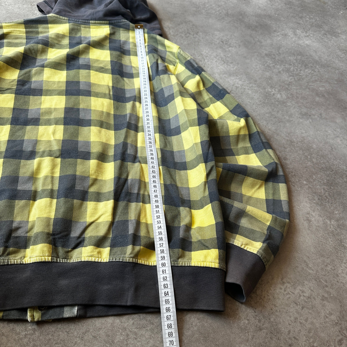 Billabong Yellow & Grey Plaid Hooded Jacket S