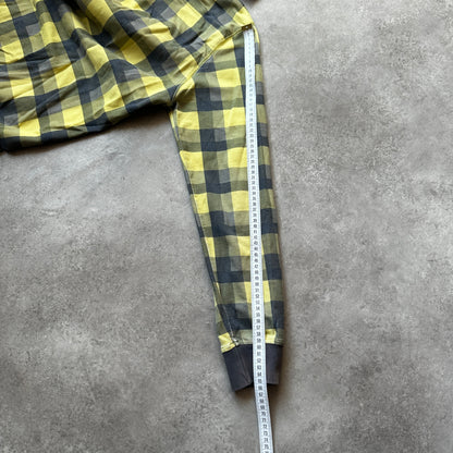 Billabong Yellow & Grey Plaid Hooded Jacket S