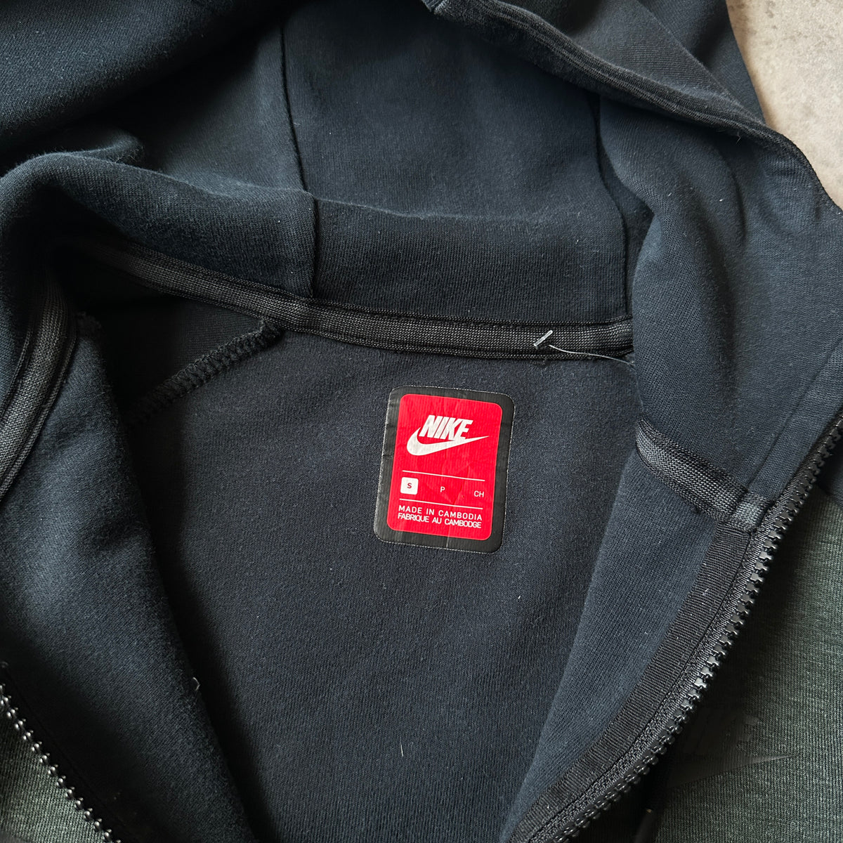 Nike Dark Green Tech Fleece Zip Hoodie S