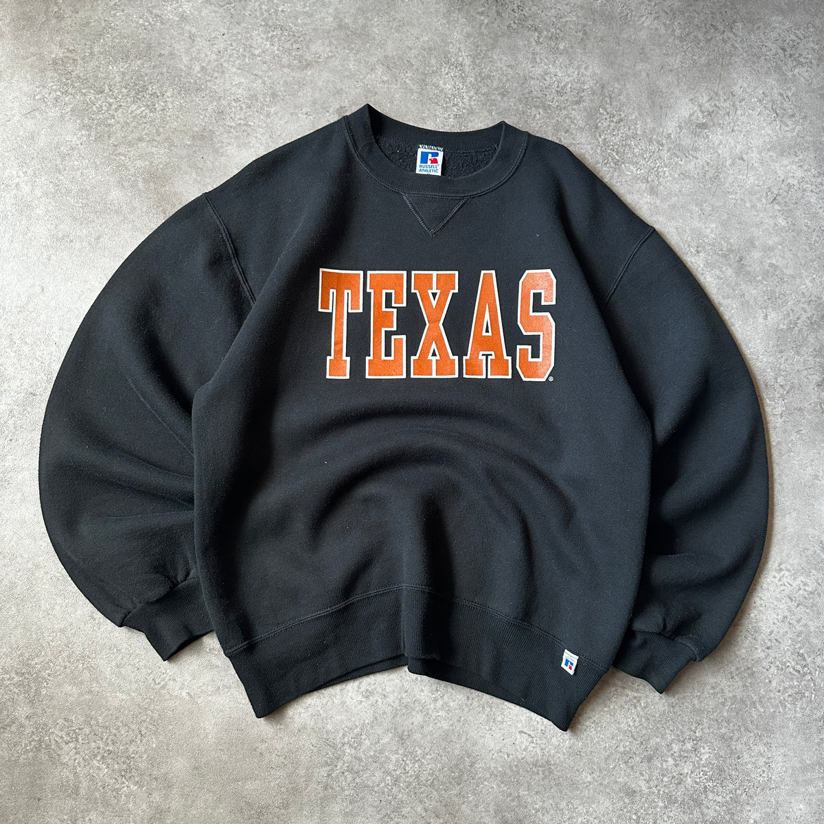 Russell Athletic Black Texas Print Crewneck M