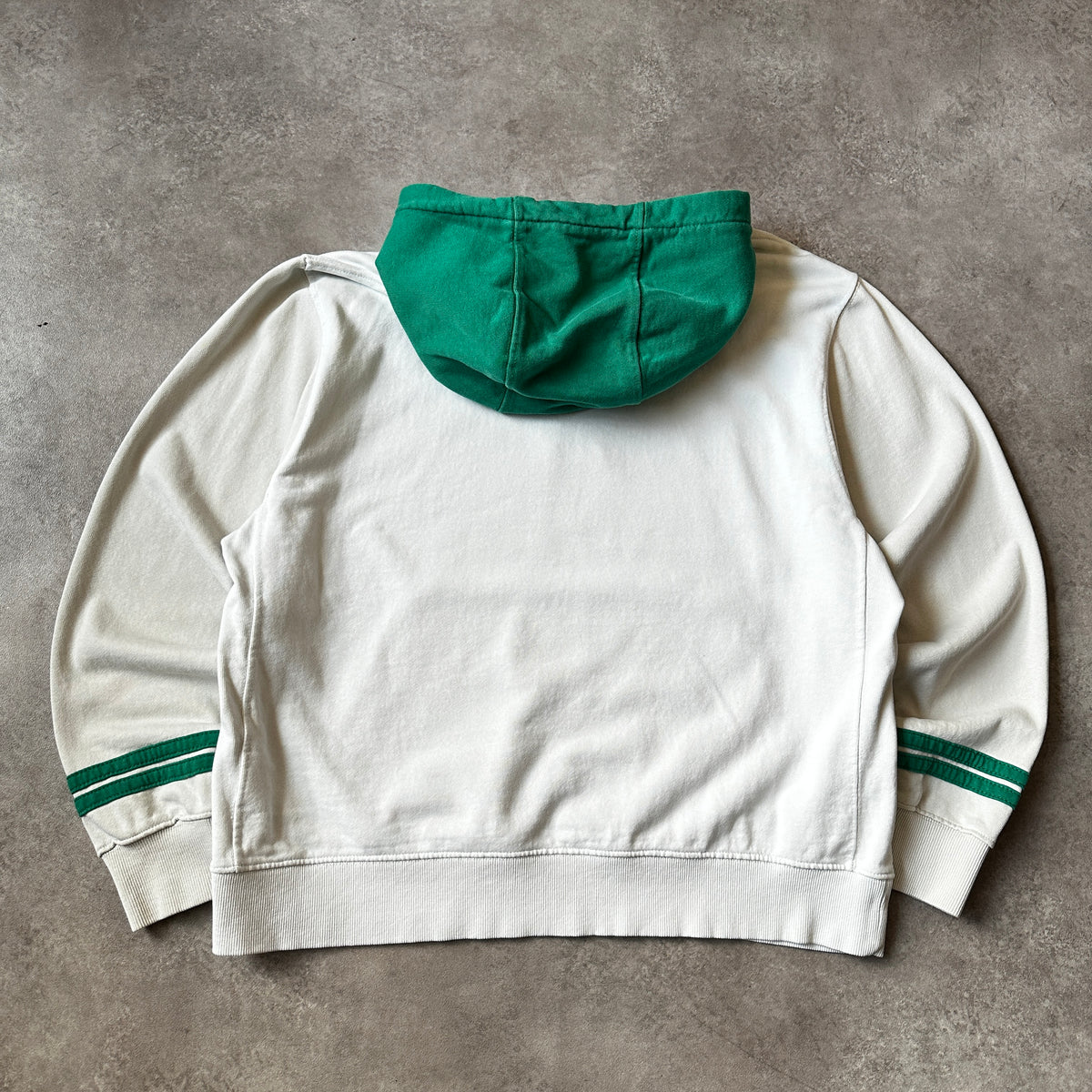 Nike Cream & Green Arch Logo Hoodie L