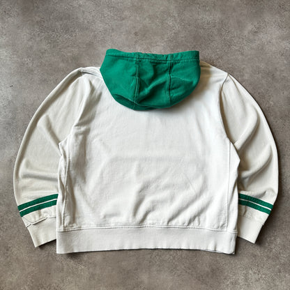 Nike Cream & Green Arch Logo Hoodie L