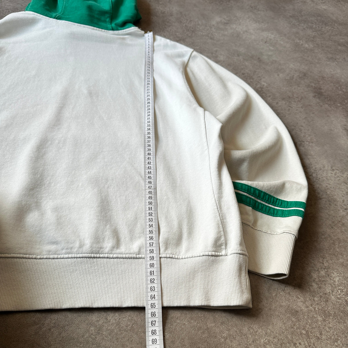 Nike Cream & Green Arch Logo Hoodie L