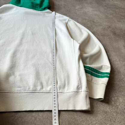 Nike Cream & Green Arch Logo Hoodie L