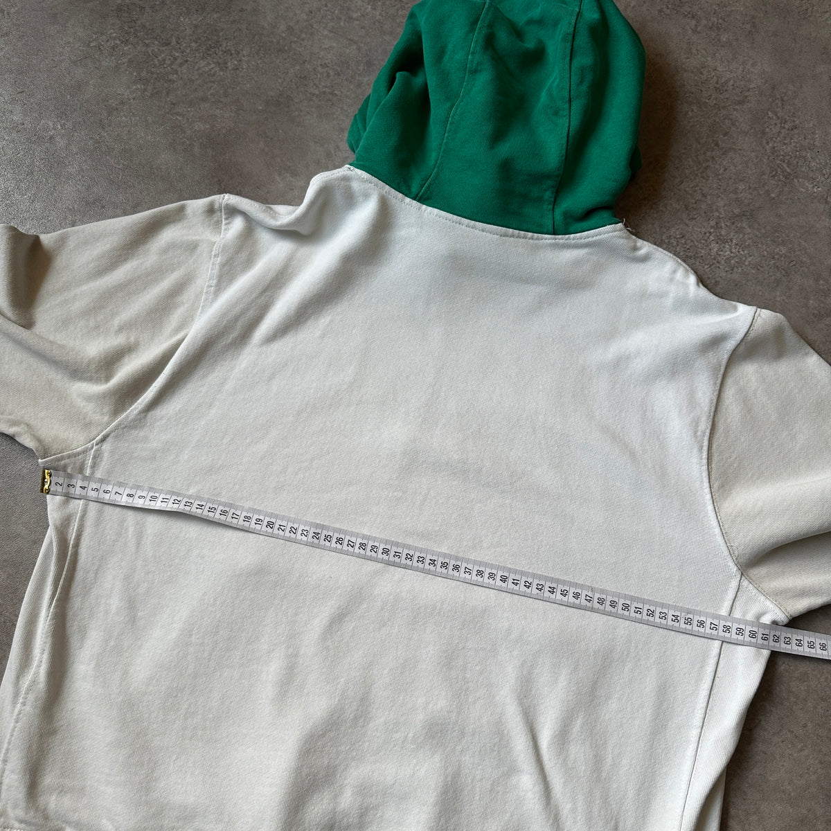 Nike Cream & Green Arch Logo Hoodie L