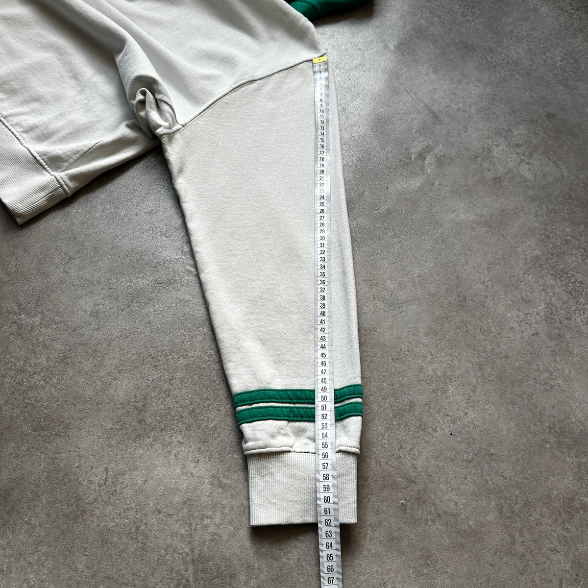 Nike Cream & Green Arch Logo Hoodie L