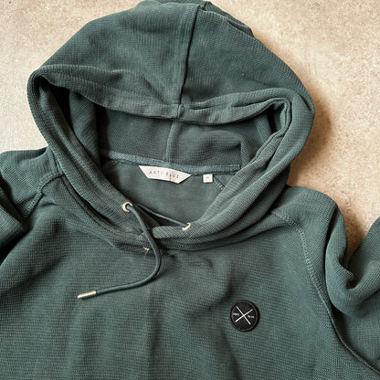 Anti Blue Dark Teal Waffle Knit Hoodie M