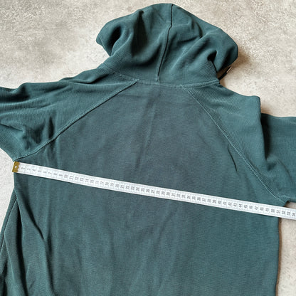 Anti Blue Dark Teal Waffle Knit Hoodie M