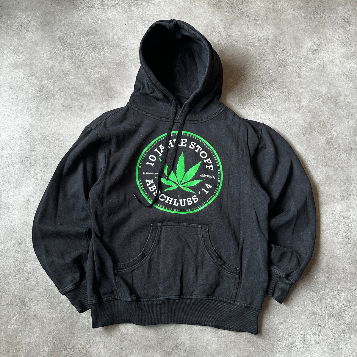 Printed Black Cannabis Graphic Hoodie S