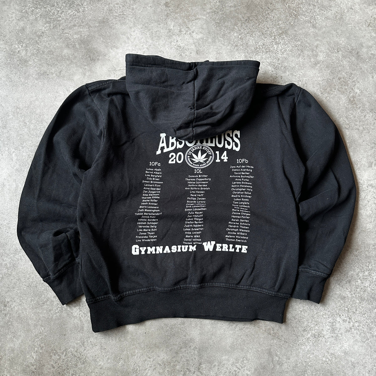 Printed Black Cannabis Graphic Hoodie S