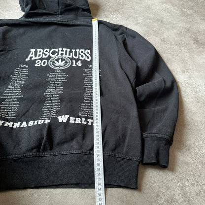 Printed Black Cannabis Graphic Hoodie S