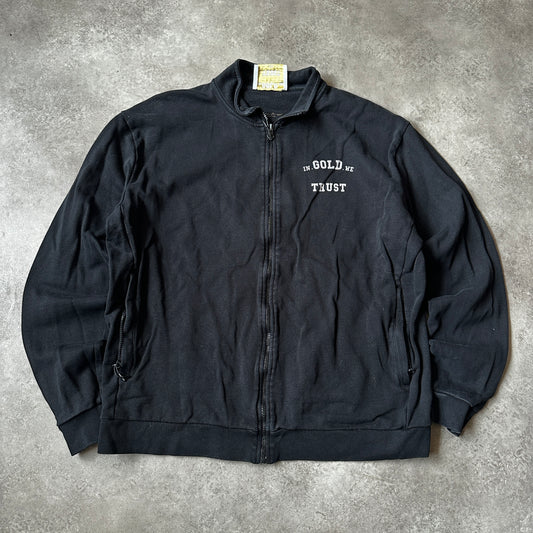 In Gold We Trust Black Full-Zip Sweatshirt XXL