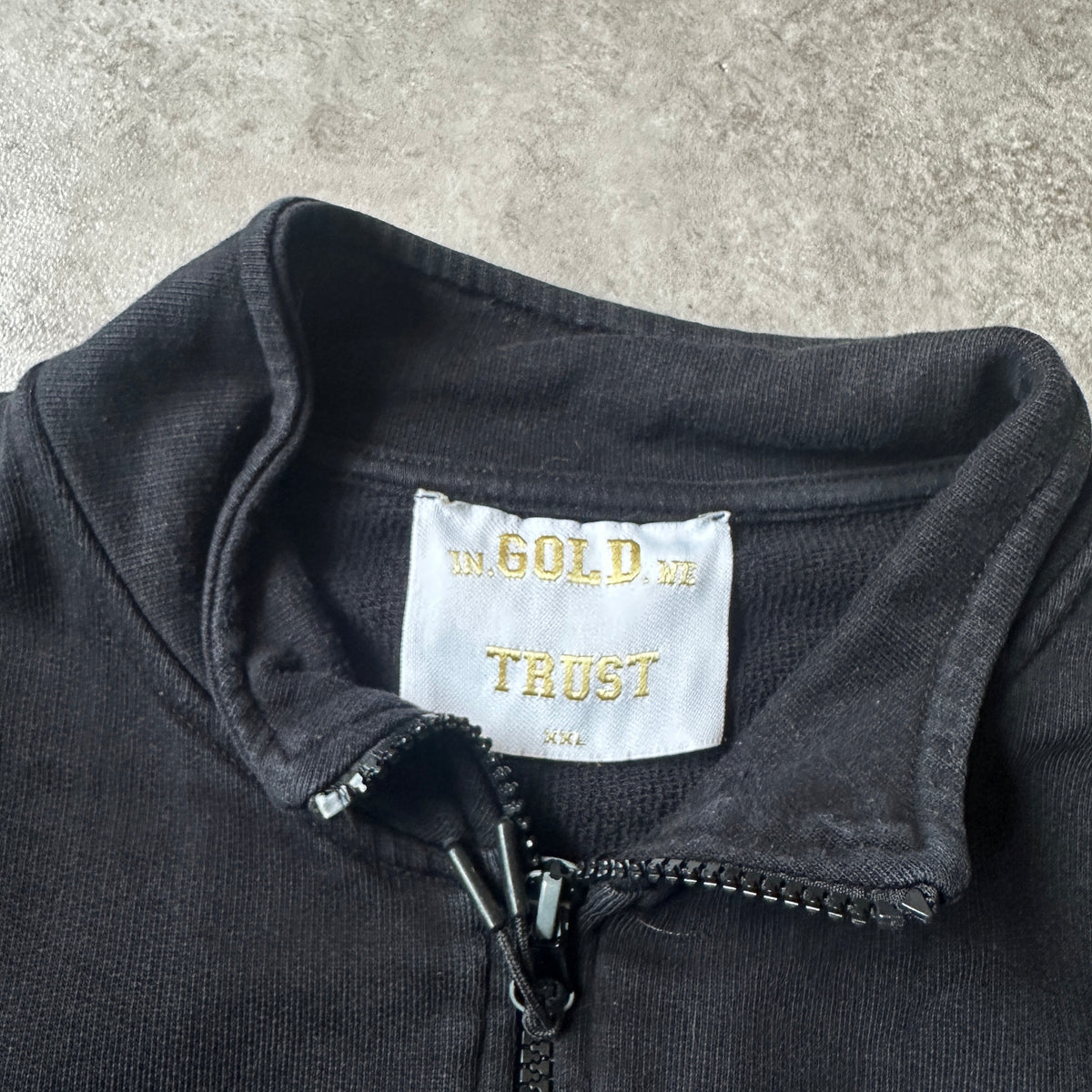 In Gold We Trust Black Full-Zip Sweatshirt XXL