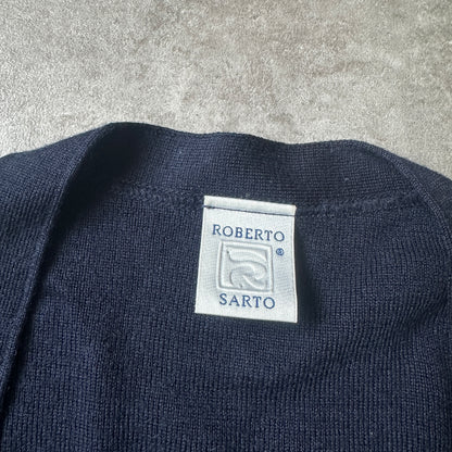 Roberto Sarto Dark Navy Knit Button Cardigan XL