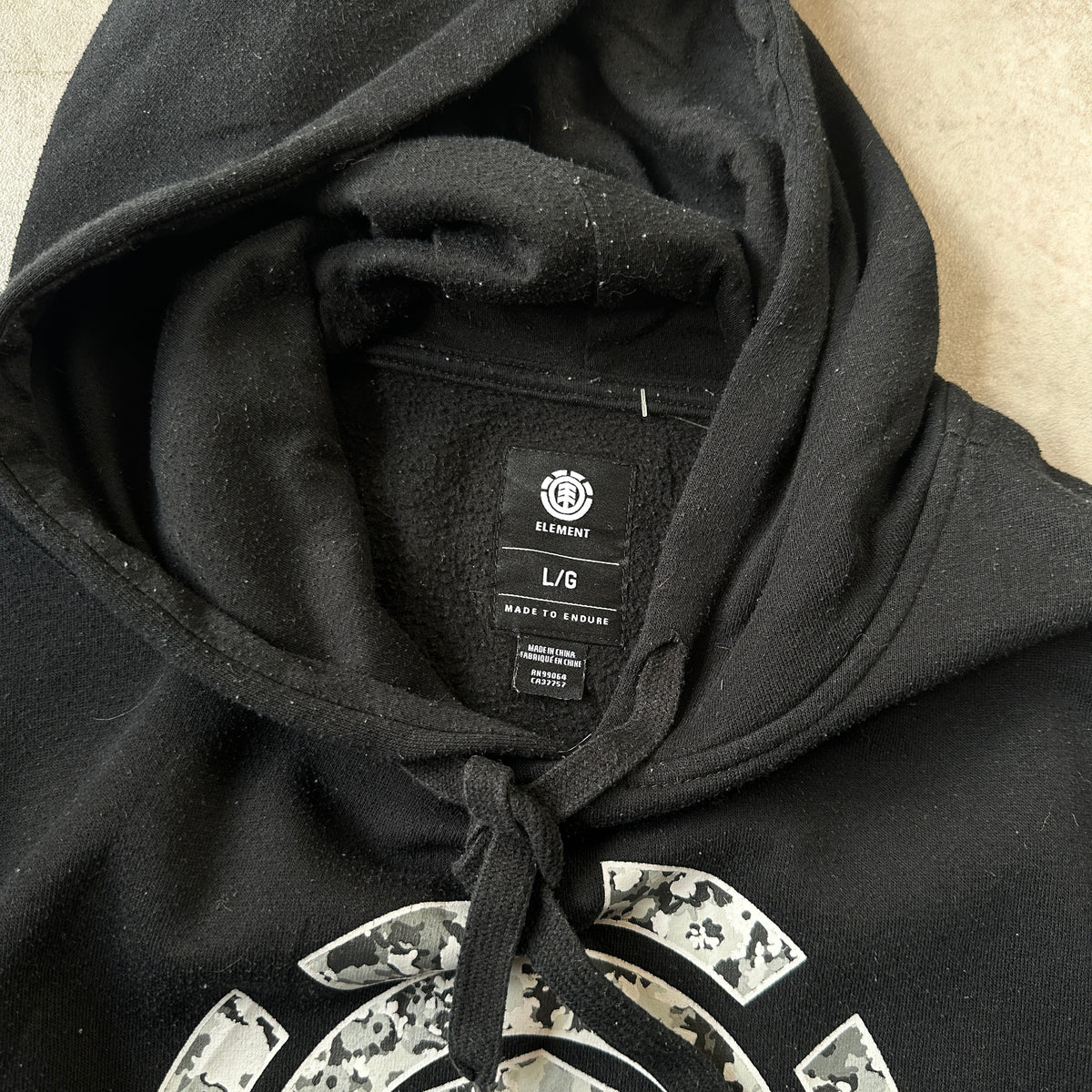Element Black Tree Logo Hoodie L