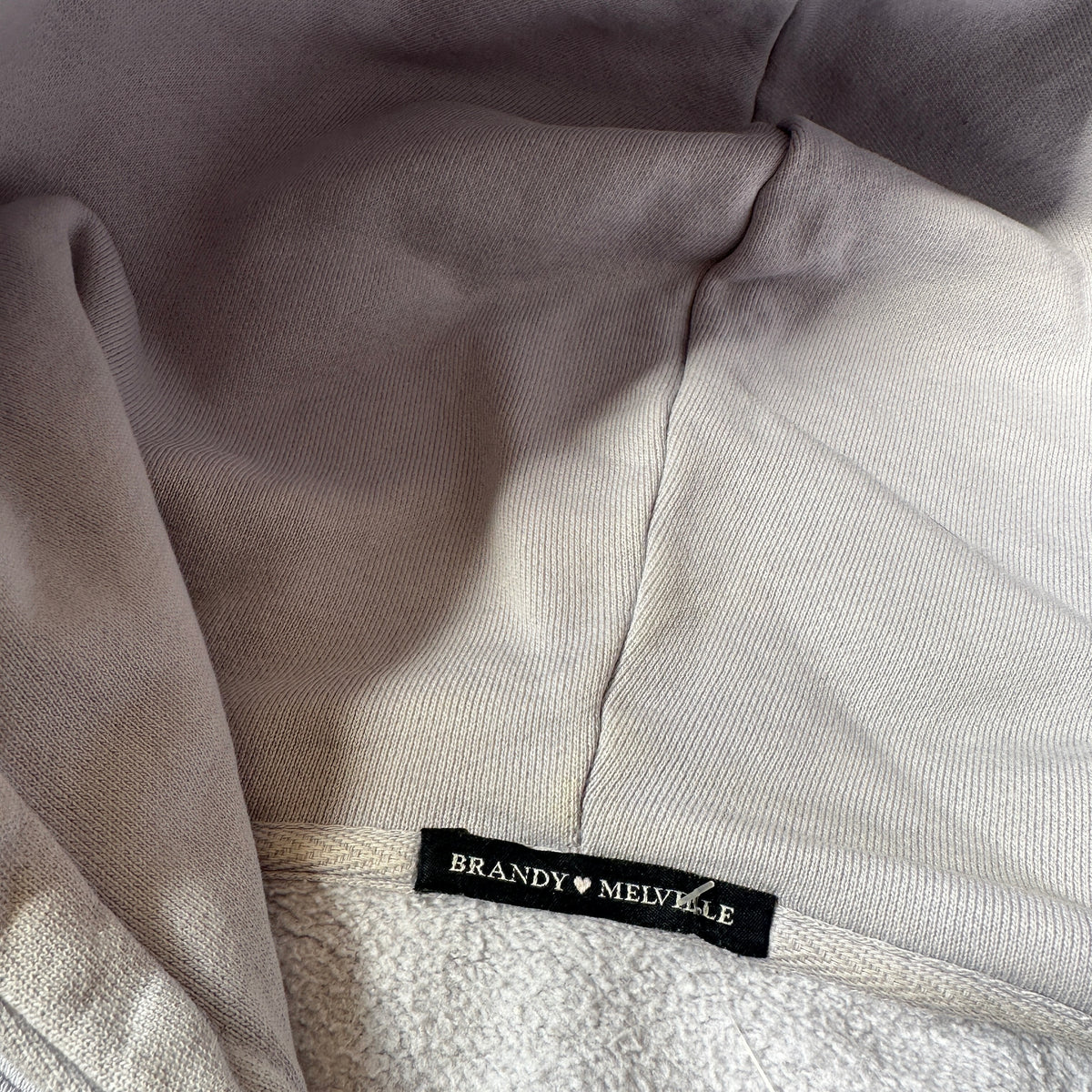 Brandy Melville Light Grey Plain Full-Zip Hoodie XL
