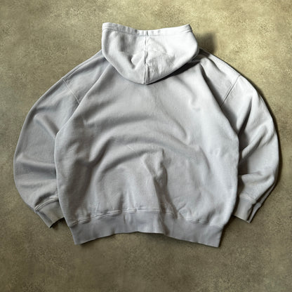 Brandy Melville Light Grey Plain Full-Zip Hoodie XL