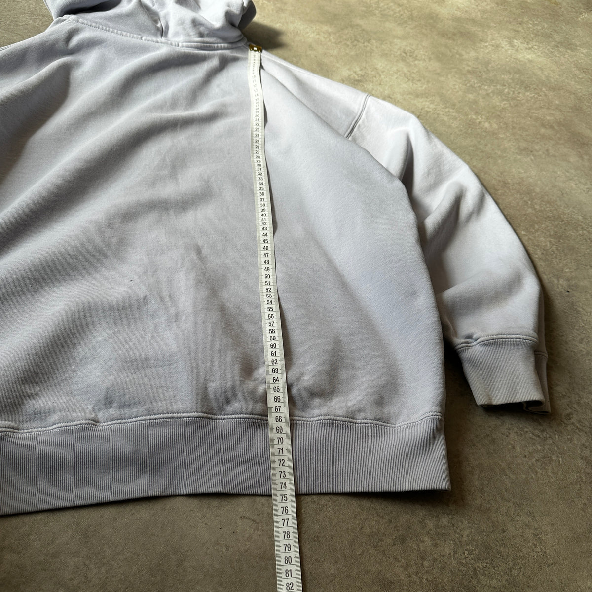 Brandy Melville Light Grey Plain Full-Zip Hoodie XL