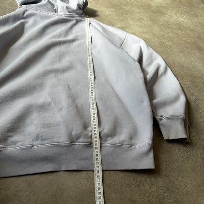 Brandy Melville Light Grey Plain Full-Zip Hoodie XL