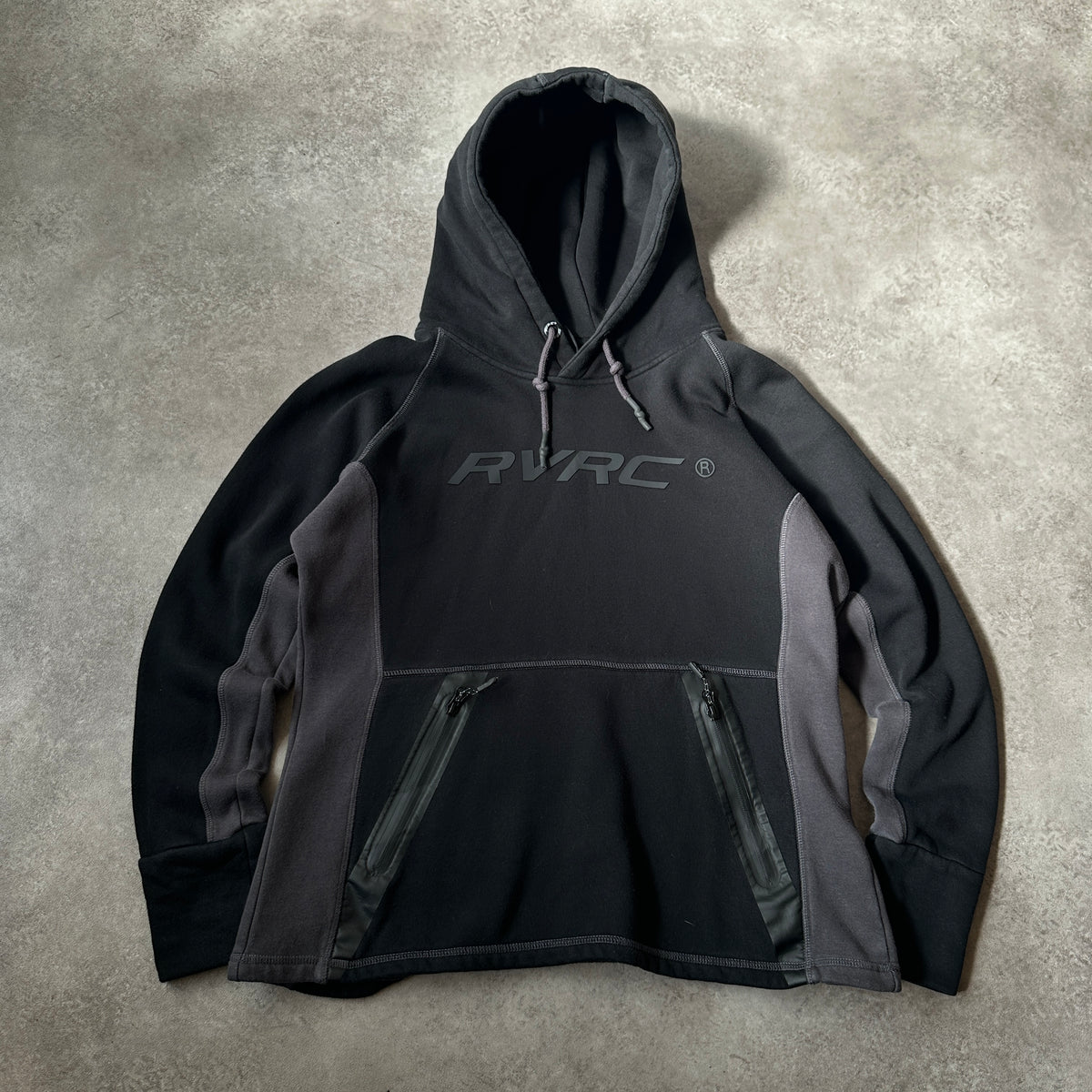Revolution Race Dark Grey & Charcoal RVRC Outdoor Hoodie M