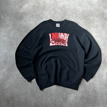 Fruit of the Loom Black Labyrinth 2003 Graphic Crewneck XL