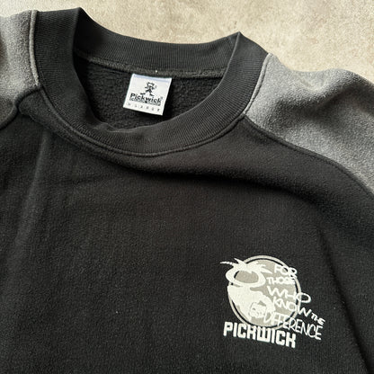 Pickwick Black & Grey Two-Tone Raglan Crewneck XL