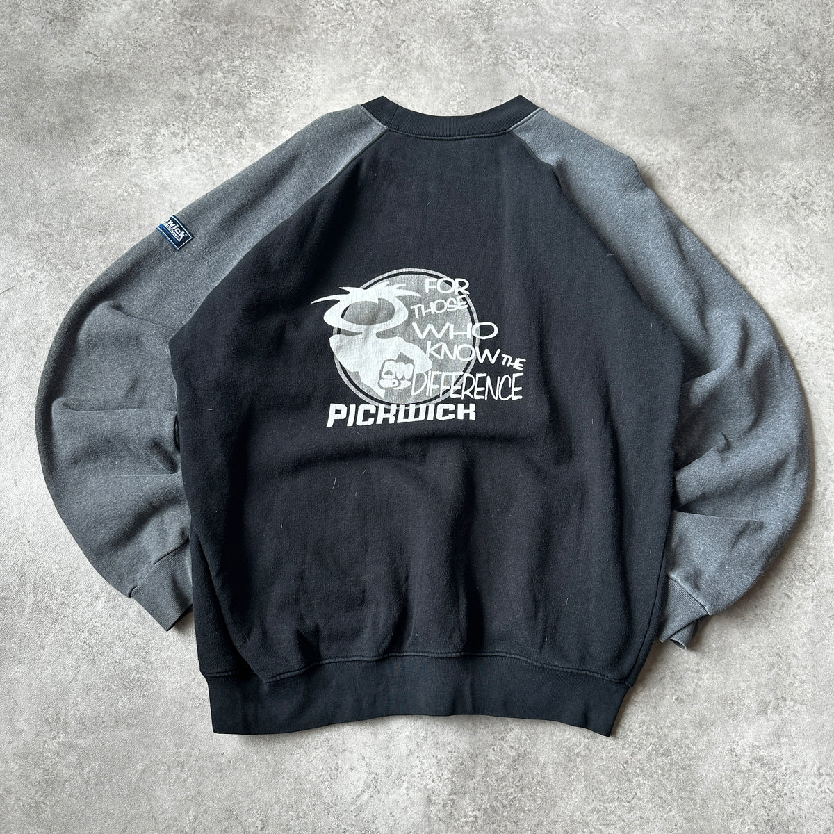 Pickwick Black & Grey Two-Tone Raglan Crewneck XL