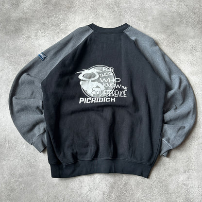 Pickwick Black & Grey Two-Tone Raglan Crewneck XL