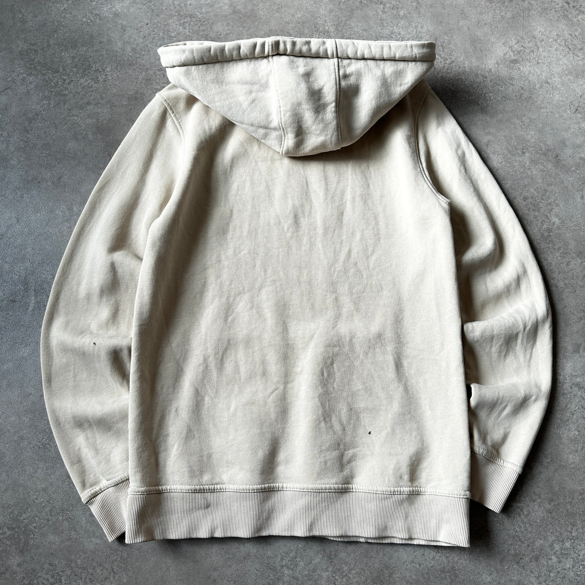 DEF Cream White Chest Logo Hoodie S