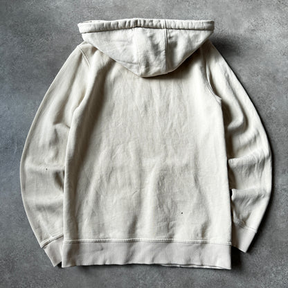 DEF Cream White Chest Logo Hoodie S