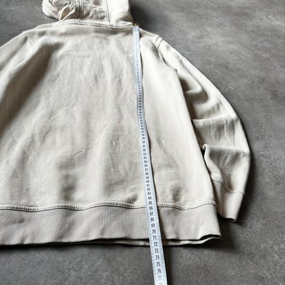 DEF Cream White Chest Logo Hoodie S