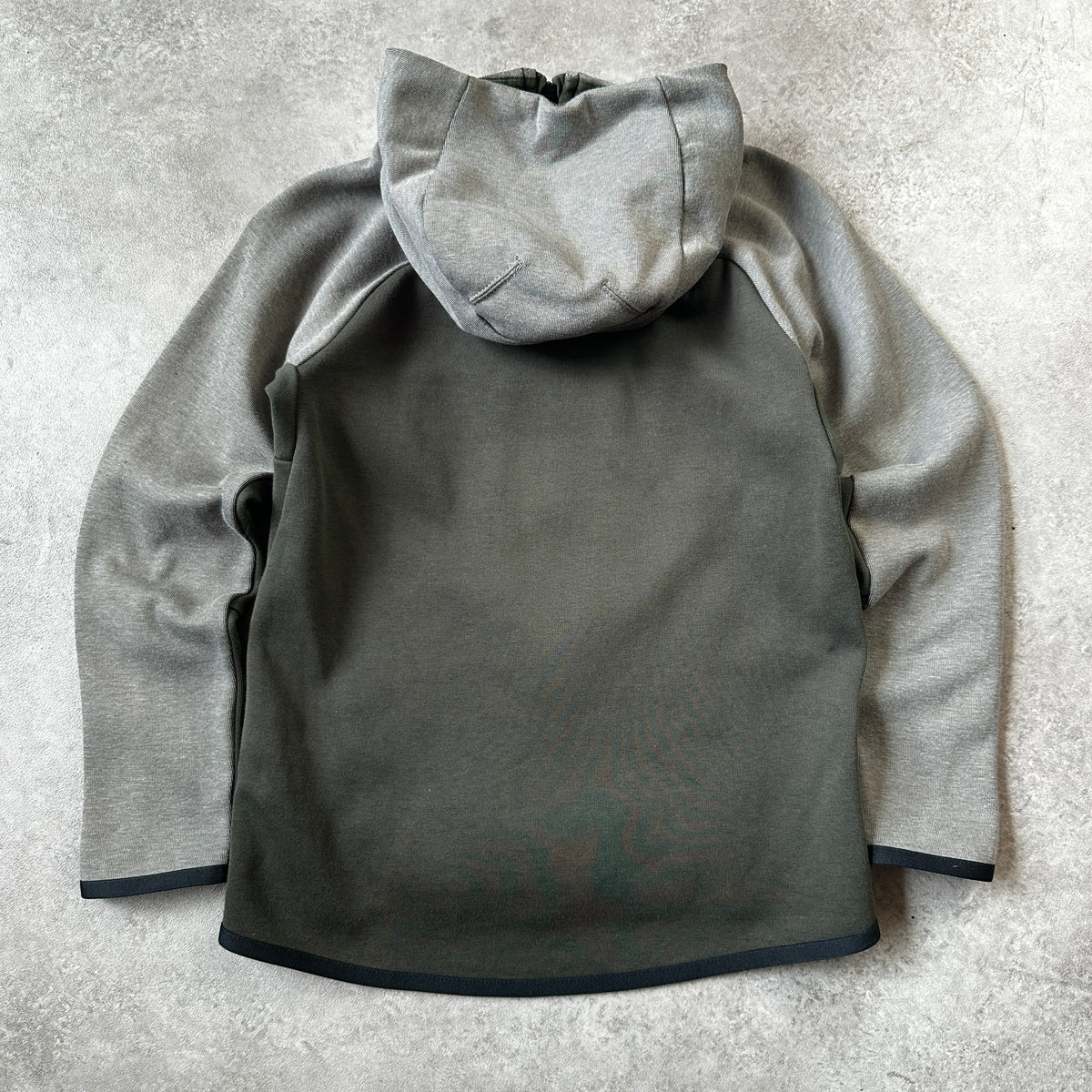 Nike Grey & Dark Green Tech Fleece Zip Hoodie M