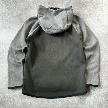 Nike Grey & Dark Green Tech Fleece Zip Hoodie M