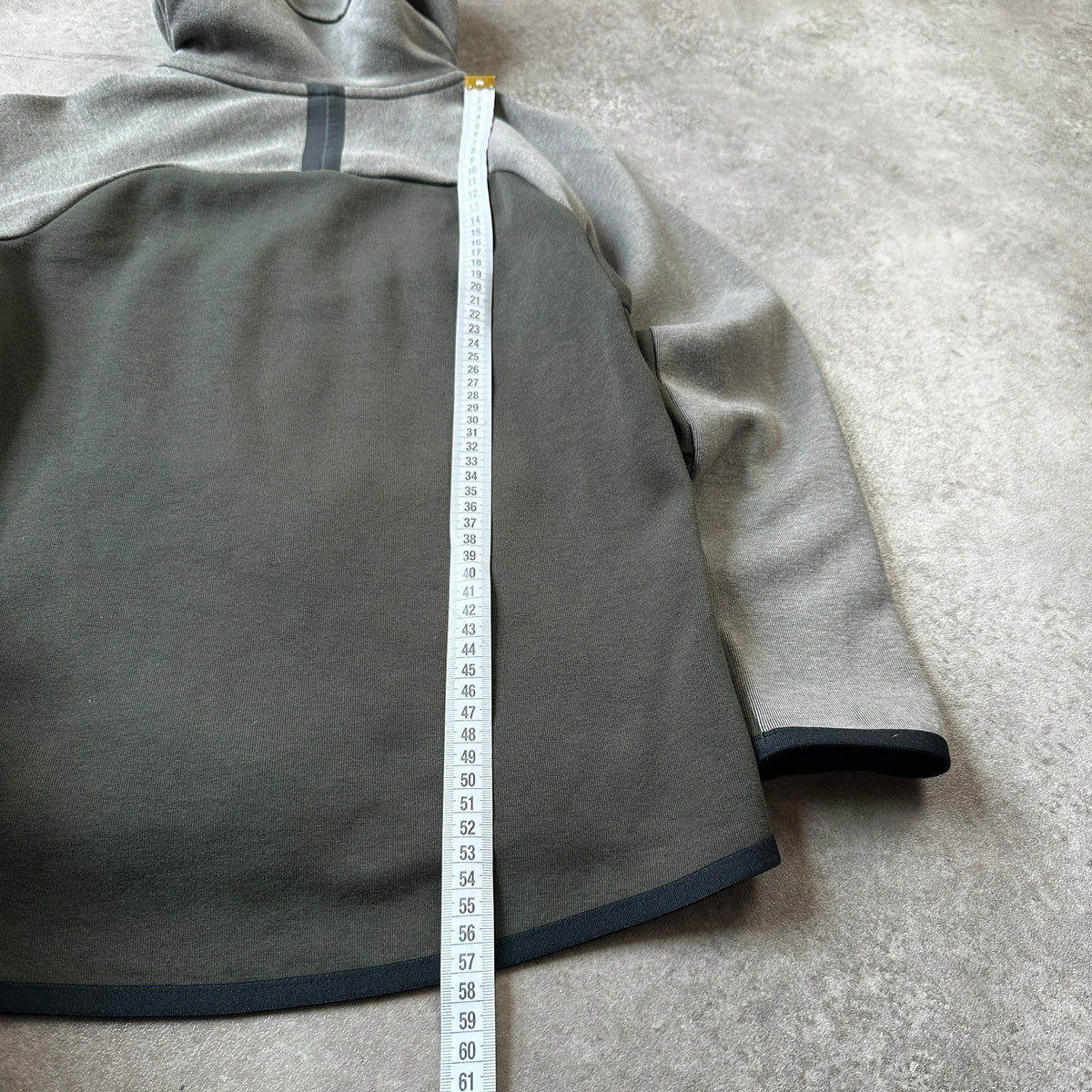Nike Grey & Dark Green Tech Fleece Zip Hoodie M