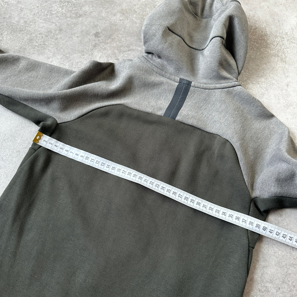 Nike Grey & Dark Green Tech Fleece Zip Hoodie M