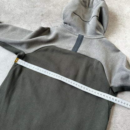 Nike Grey & Dark Green Tech Fleece Zip Hoodie M