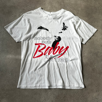 Gildan White "Nobody Puts Baby In A Corner" Graphic T-Shirt L