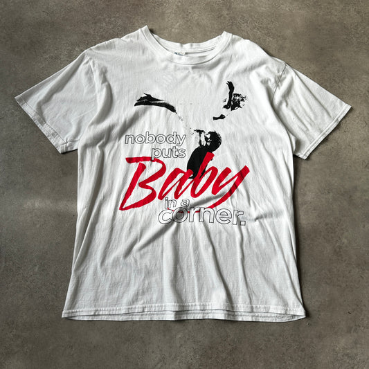 Gildan White "Nobody Puts Baby In A Corner" Graphic T-Shirt L
