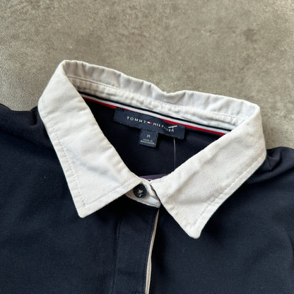 Tommy Hilfiger Navy, White & Red Colorblock Rugby Polo M
