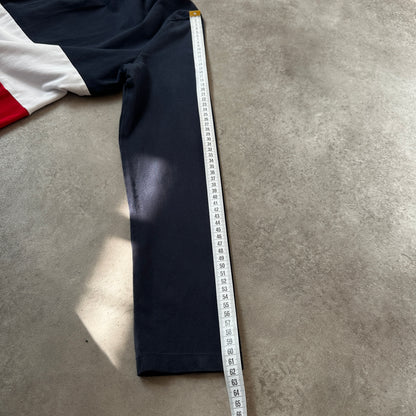 Tommy Hilfiger Navy, White & Red Colorblock Rugby Polo M