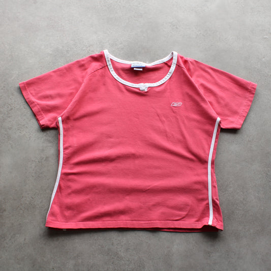 Reebok Y2K Contrast Trim Tee – Pink/White (Woman-XL)