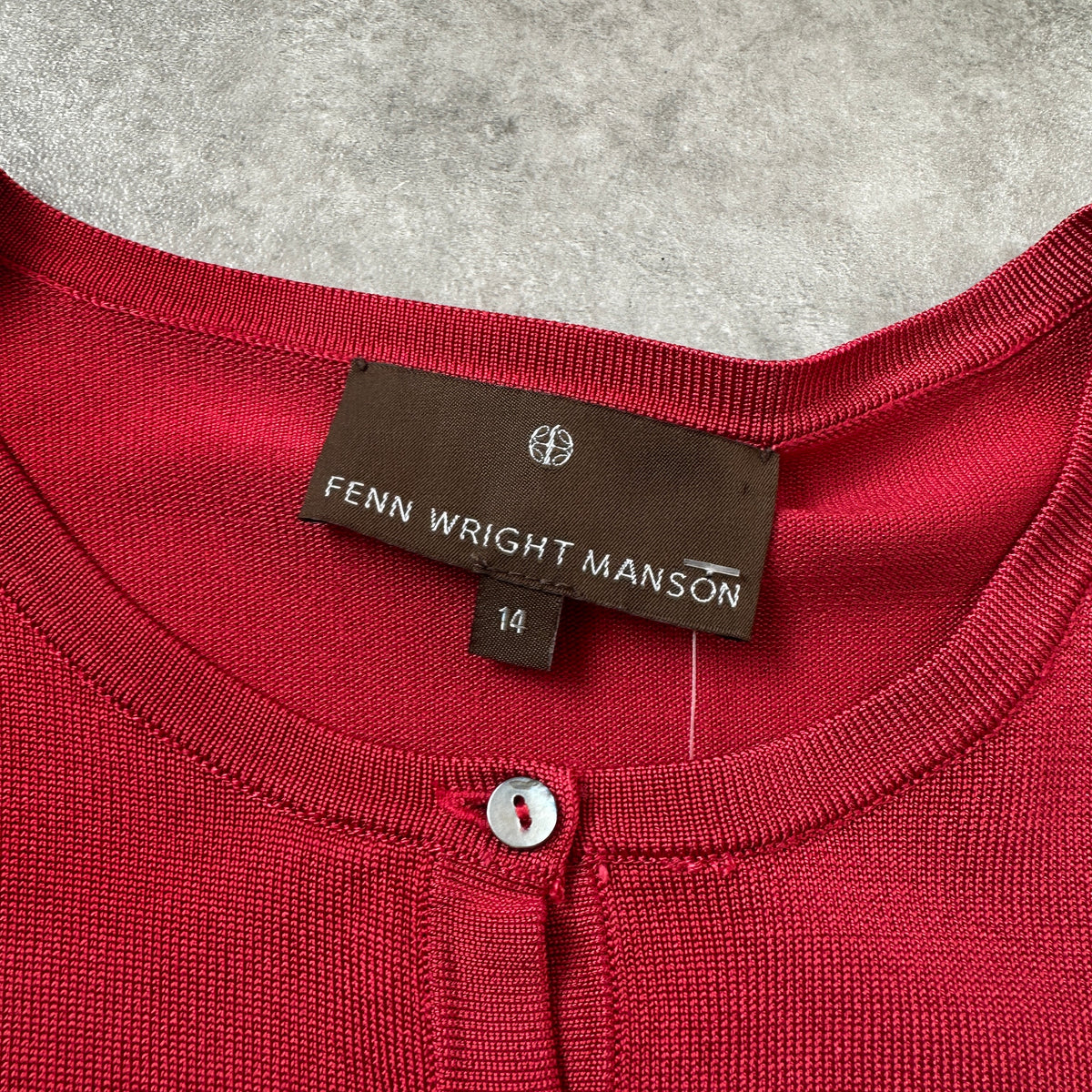 Fenn Wright Manson Red Short Sleeve Knit Cardigan L