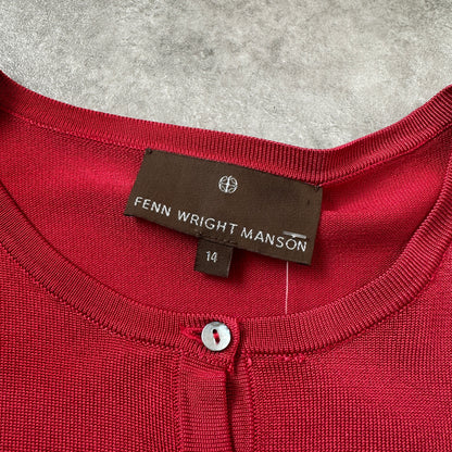 Fenn Wright Manson Red Short Sleeve Knit Cardigan L